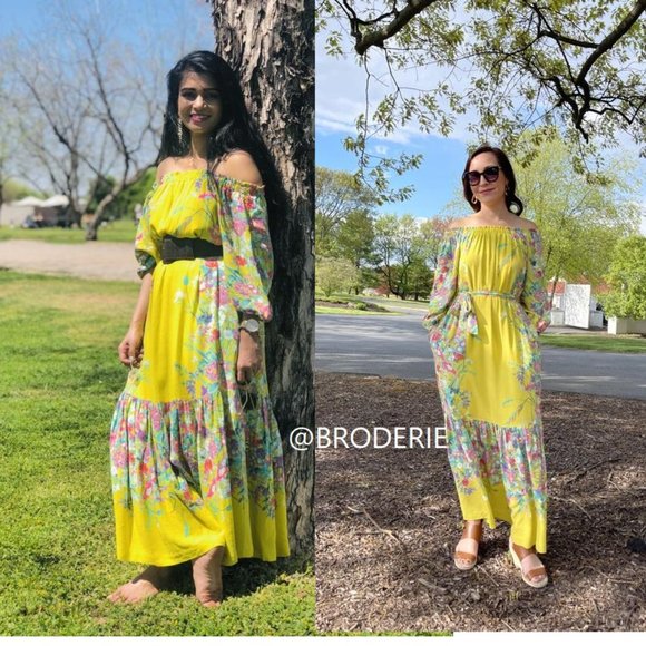 ANTHROPOLOGIE Eliora Off-The-Shoulder Maxi DRESS - Picture 13 of 15